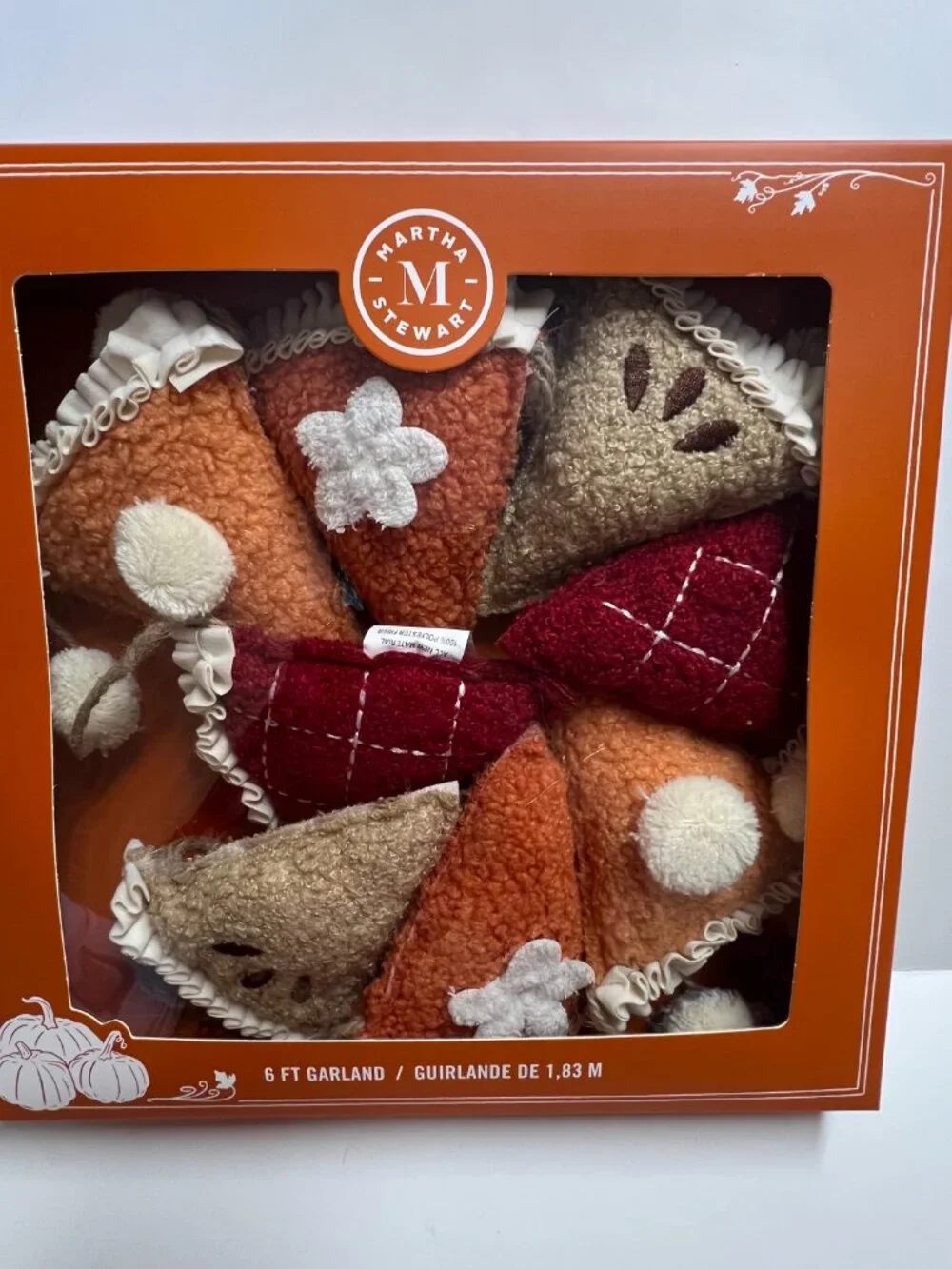 Thanksgiving Fall Harvest Martha Stewart Pumpkin Pie Garland Decor 6FT NEW